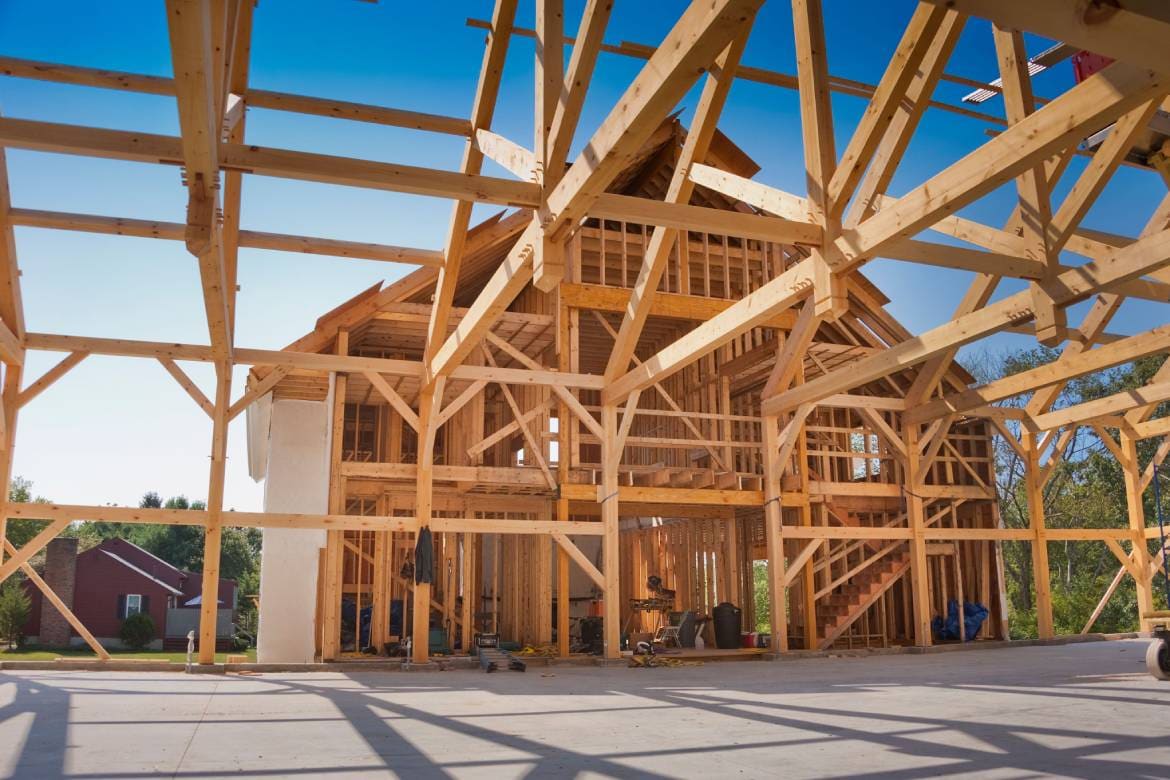 a house being constructed
