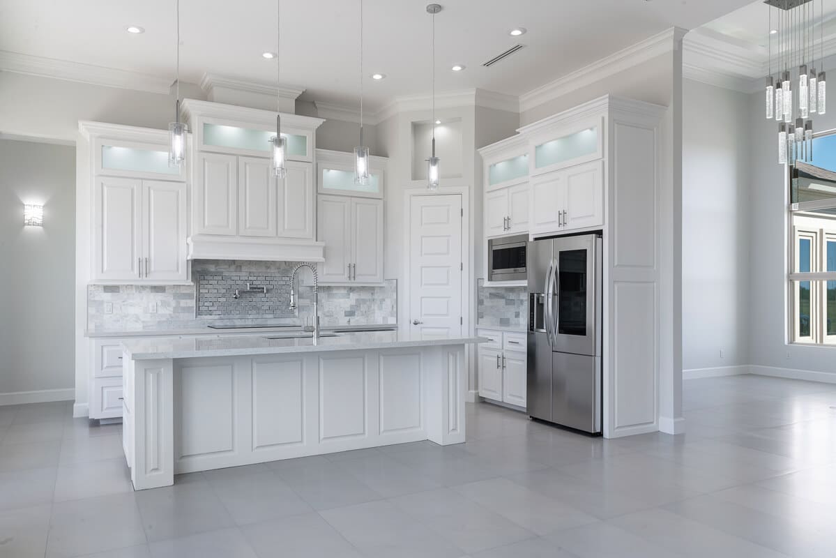 modern kitchen in white